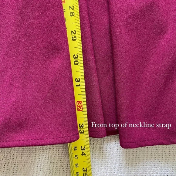 LULU’S Magenta Fit & Flare Sleeveless Halter Mini Dress Size M - Picture 9 of 13